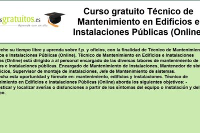 Curso gratis de mantenimiento de edificios